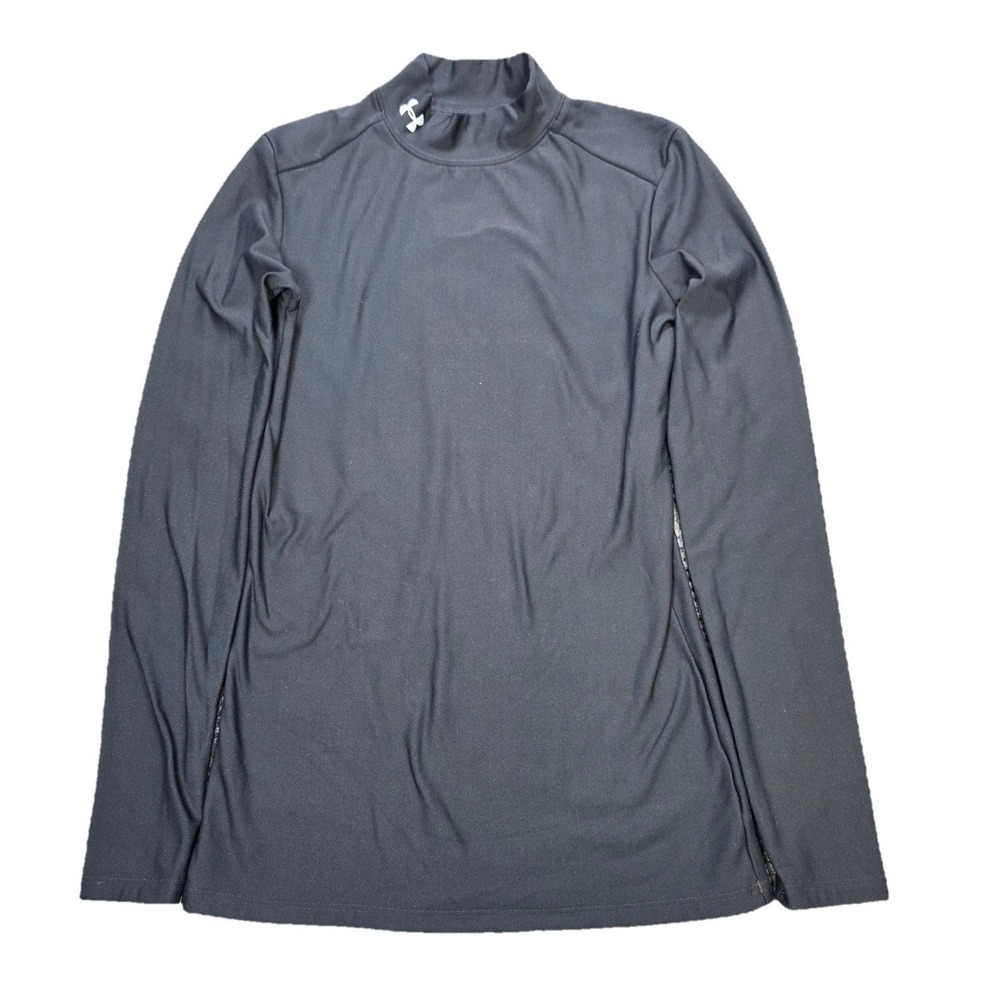 Under Armour ColdGear Compression Shirt Men's Size S Black Mock Neck Long Sleeve